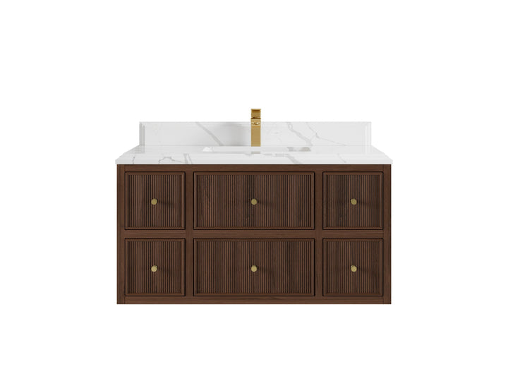 Sonoma Floating Teak 42 in. W x 22 in. D Single Sink Bathroom Vanity - photo 14