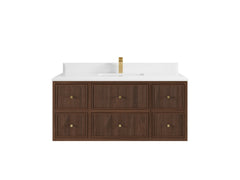 Sonoma Reeded Floating Teak 48 in. W x 22 in. D Single Sink Bathroom Vanity - photo 16