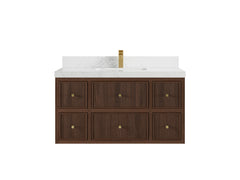 Sonoma Reeded Floating Teak 42 in. W x 22 in. D Single Sink Bathroom Vanity - photo 17