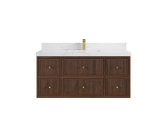 Sonoma Reeded Floating Teak 48 in. W x 22 in. D Single Sink Bathroom Vanity - photo 17