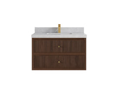 Sonoma Reeded Floating Teak 36 in. W x 22 in. D Center Sink Bathroom Vanity - photo 18
