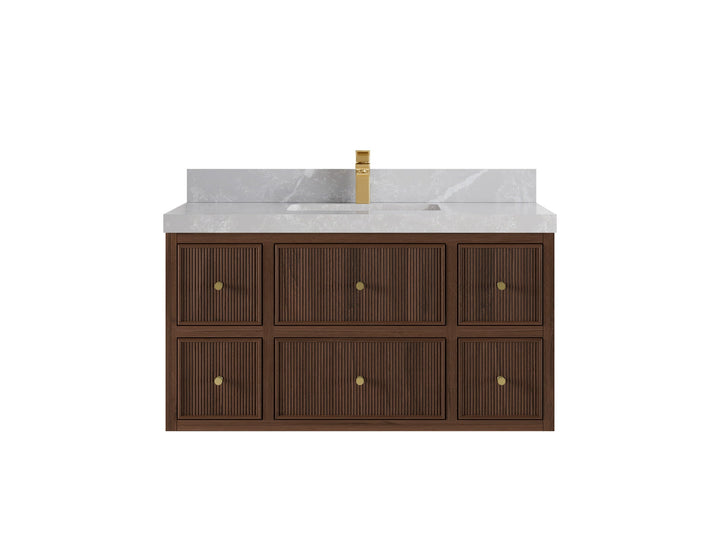 Sonoma Floating Teak 42 in. W x 22 in. D Single Sink Bathroom Vanity - photo 18