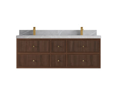 Sonoma Reeded Floating Teak 60 in. W x 22 in. D Double Sink Bathroom Vanity - photo 18