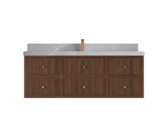 Sonoma Reeded Floating Teak 60 in. W x 22 in. D Single Sink Bathroom Vanity - photo 18
