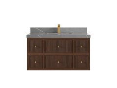 Sonoma Reeded Floating Teak 42 in. W x 22 in. D Single Sink Bathroom Vanity - photo 19