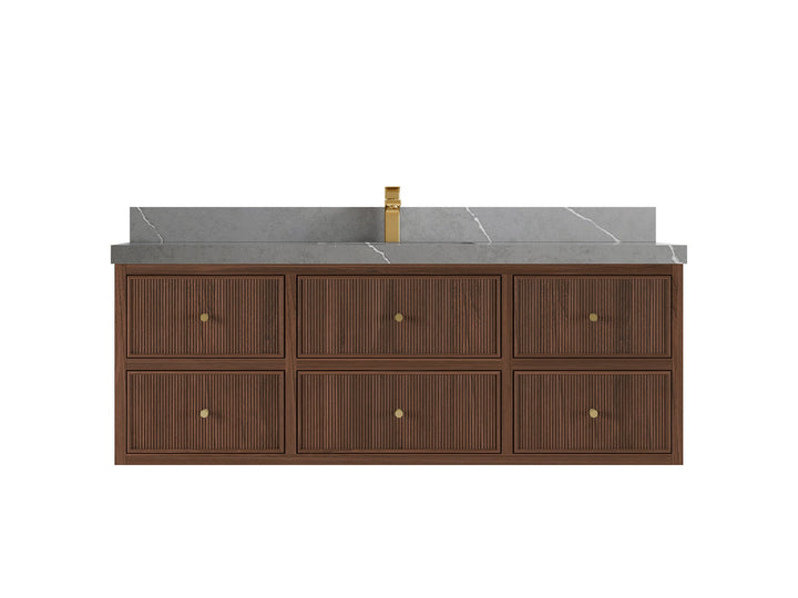 Sonoma Floating Teak 60 in. W x 22 in. D Single Sink Bathroom Vanity - photo 19