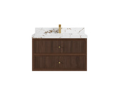 Sonoma Reeded Floating Teak 36 in. W x 22 in. D Center Sink Bathroom Vanity - photo 20