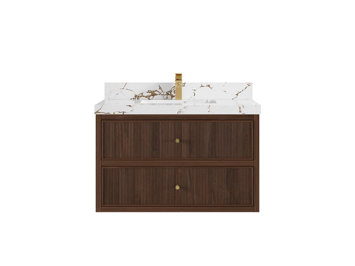 Sonoma Floating Teak 36 in. W x 22 in. D Center Sink Bathroom Vanity - photo 20