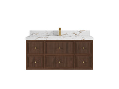 Sonoma Reeded Floating Teak 48 in. W x 22 in. D Single Sink Bathroom Vanity - photo 20