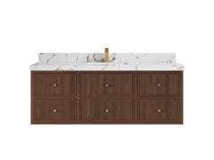 Sonoma Reeded Floating Teak 60 in. W x 22 in. D Single Sink Bathroom Vanity - photo 20