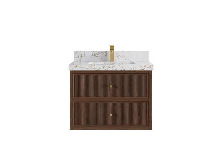 Sonoma Floating Teak 30 in. W x 22 in. D Single Sink Bathroom Vanity - photo 21
