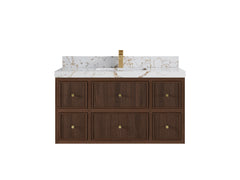 Sonoma Reeded Floating Teak 42 in. W x 22 in. D Single Sink Bathroom Vanity - photo 21
