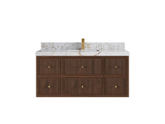 Sonoma Reeded Floating Teak 48 in. W x 22 in. D Single Sink Bathroom Vanity - photo 21