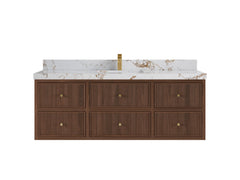 Sonoma Reeded Floating Teak 60 in. W x 22 in. D Single Sink Bathroom Vanity - photo 21