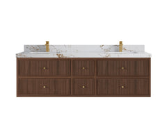 Sonoma Reeded Floating Teak 72 in. W x 22 in. D Double Sink Bathroom Vanity - photo 21