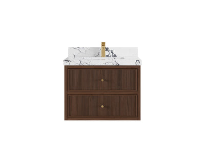 Sonoma Floating Teak 30 in. W x 22 in. D Single Sink Bathroom Vanity