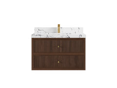 Sonoma Reeded Floating Teak 36 in. W x 22 in. D Center Sink Bathroom Vanity - photo 22