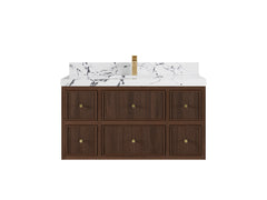 Sonoma Reeded Floating Teak 42 in. W x 22 in. D Single Sink Bathroom Vanity - photo 22
