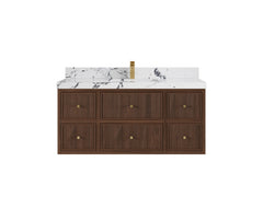 Sonoma Reeded Floating Teak 48 in. W x 22 in. D Single Sink Bathroom Vanity - photo 22