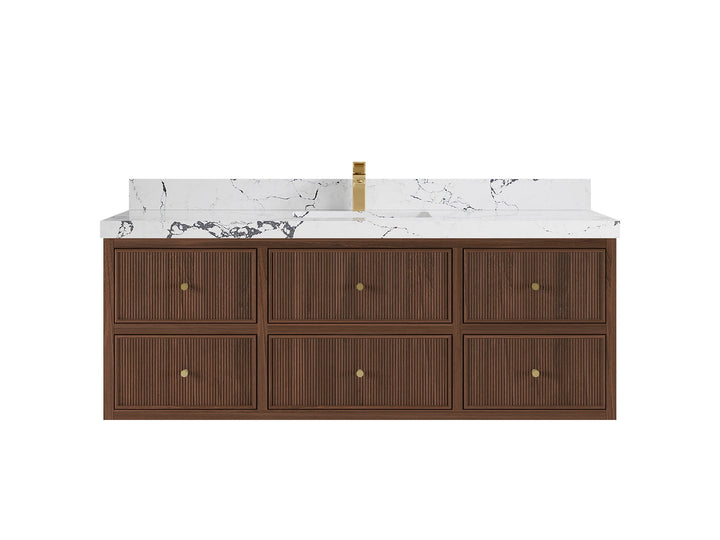 Sonoma Floating Teak 60 in. W x 22 in. D Single Sink Bathroom Vanity - photo 22