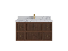 Sonoma Reeded Floating Teak 42 in. W x 22 in. D Single Sink Bathroom Vanity - photo 23
