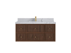 Sonoma Reeded Floating Teak 48 in. W x 22 in. D Single Sink Bathroom Vanity - photo 23