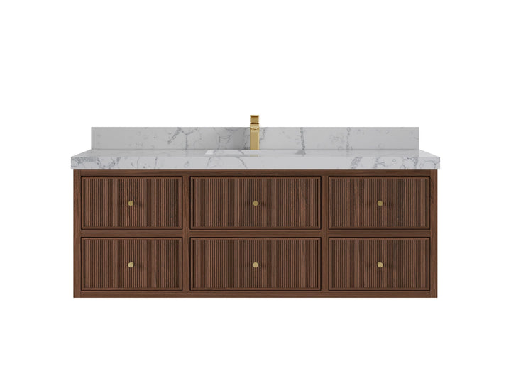 Sonoma Floating Teak 60 in. W x 22 in. D Single Sink Bathroom Vanity - photo 23