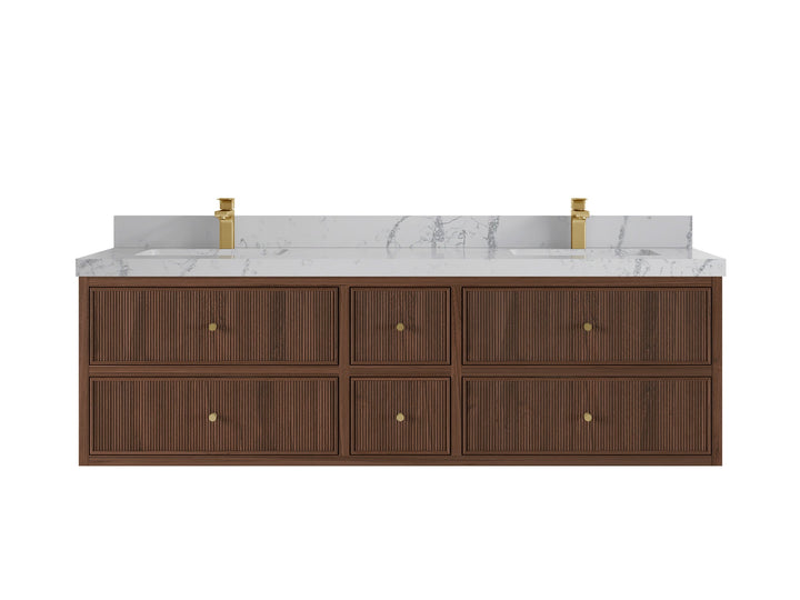 Sonoma Floating Teak 72 in. W x 22 in. D Double Sink Bathroom Vanity - photo 23