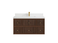 Sonoma Reeded Floating Teak 42 in. W x 22 in. D Single Sink Bathroom Vanity - photo 24