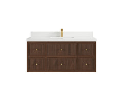 Sonoma Reeded Floating Teak 48 in. W x 22 in. D Single Sink Bathroom Vanity - photo 24