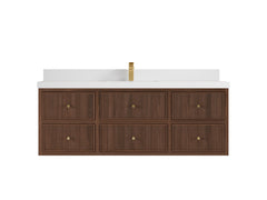 Sonoma Reeded Floating Teak 60 in. W x 22 in. D Single Sink Bathroom Vanity - photo 24