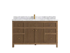Sonoma Reeded Teak Wood 60 in. W x 22 in. D Single Sink Bathroom Vanity - photo 12