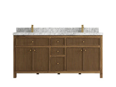 Sonoma Reeded Teak Wood 72 in. W x 22 in. D Double Sink Bathroom Vanity - photo 12