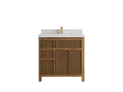 Sonoma Reeded Teak Wood 36 in. W x 22 in. D with Center Sink Premium Bathroom Vanity - photo 13
