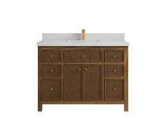 Sonoma Reeded Teak Wood 48 in. W x 22 in. D Single Sink Bathroom Vanity - photo 13