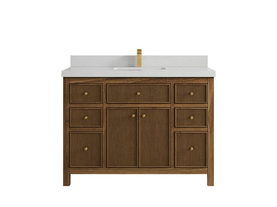 Sonoma Reeded Teak Wood 48 in. W x 22 in. D Single Sink Bathroom Vanity
