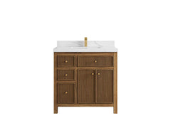 Sonoma Reeded Teak Wood 36 in. W x 22 in. D with Center Sink Premium Bathroom Vanity - photo 8