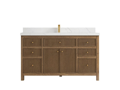 Sonoma Teak Wood 60 in. W x 22 in. D Single Sink Bathroom Vanity