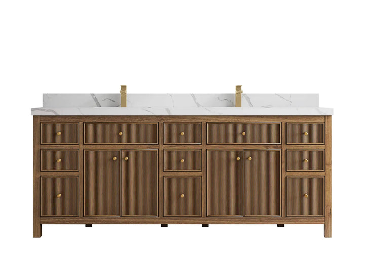 Sonoma Teak Wood 84 in. W x 22 in. D Double Sink Bathroom Vanity - photo 1