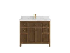Sonoma Reeded Teak Wood 42 in. W x 22 in. D Single Sink Bathroom Vanity - photo 10