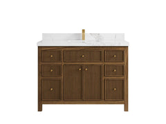 Sonoma Reeded Teak Wood 48 in. W x 22 in. D Single Sink Bathroom Vanity - photo 10
