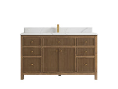 Sonoma Reeded Teak Wood 60 in. W x 22 in. D Single Sink Bathroom Vanity - photo 14