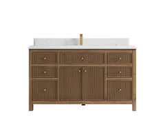 Sonoma Reeded Teak Wood 60 in. W x 22 in. D Single Sink Bathroom Vanity - photo 15