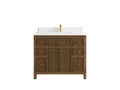 Sonoma Reeded Teak Wood 42 in. W x 22 in. D Single Sink Bathroom Vanity - photo 17