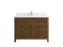 Sonoma Reeded Teak Wood 48 in. W x 22 in. D Single Sink Bathroom Vanity - photo 16