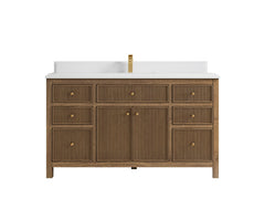 Sonoma Reeded Teak Wood 60 in. W x 22 in. D Single Sink Bathroom Vanity - photo 16