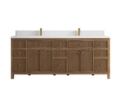 Sonoma Reeded Teak Wood 84 in. W x 22 in. D Double Sink Bathroom Vanity - photo 17