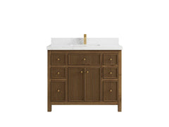 Sonoma Reeded Teak Wood 42 in. W x 22 in. D Single Sink Bathroom Vanity - photo 18