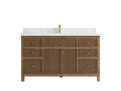 Sonoma Reeded Teak Wood 60 in. W x 22 in. D Single Sink Bathroom Vanity - photo 17