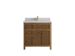 Sonoma Reeded Teak Wood 36 in. W x 22 in. D with Center Sink Premium Bathroom Vanity - photo 18